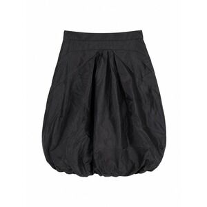 Carlos Miele Women Black Sz 36 S Silk‎ Bubble Skirt Mini Balloon Hem Designer H3